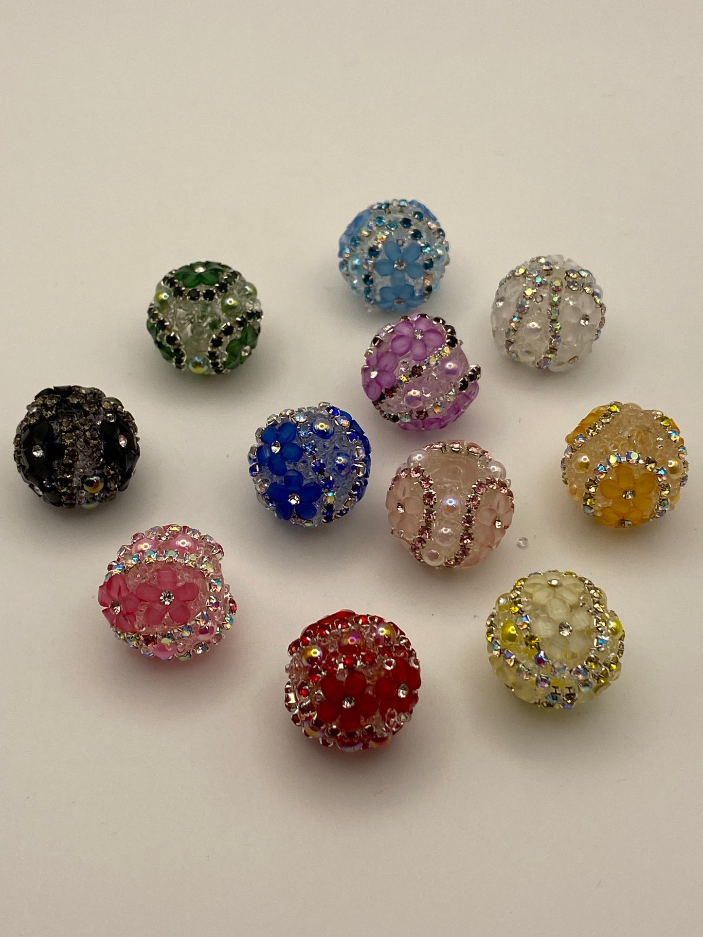 Fancy Rhinestone Beads W/Accents in Mixed Colors & Styles (1Pc)