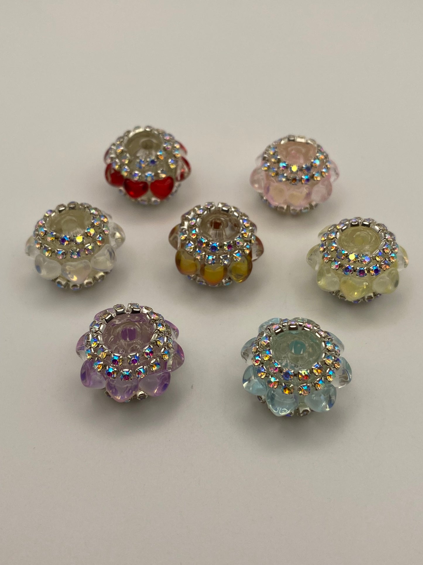Fancy Rhinestone Beads W/Accents in Mixed Colors & Styles (1Pc)