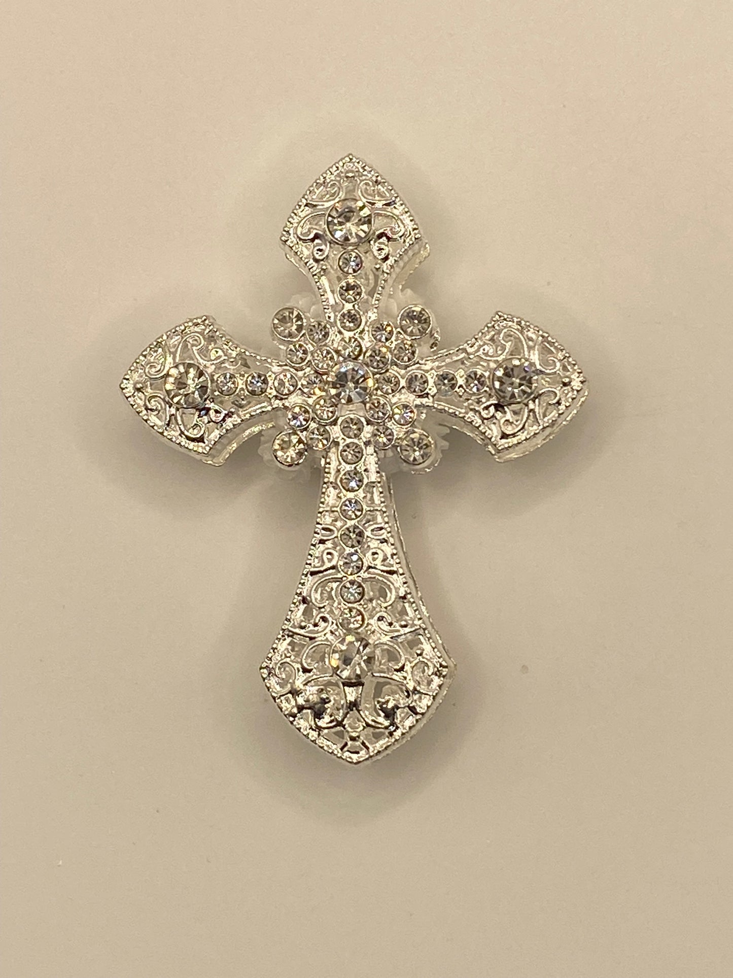 Large Metal Rhinestone Cross Beads- (1Pc)