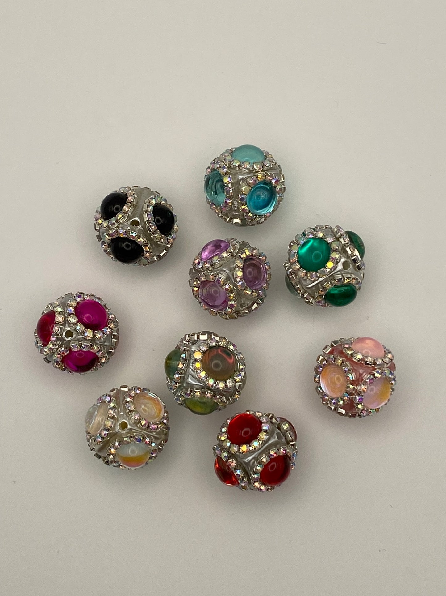 Fancy Rhinestone Beads W/Accents in Mixed Colors & Styles (1Pc)
