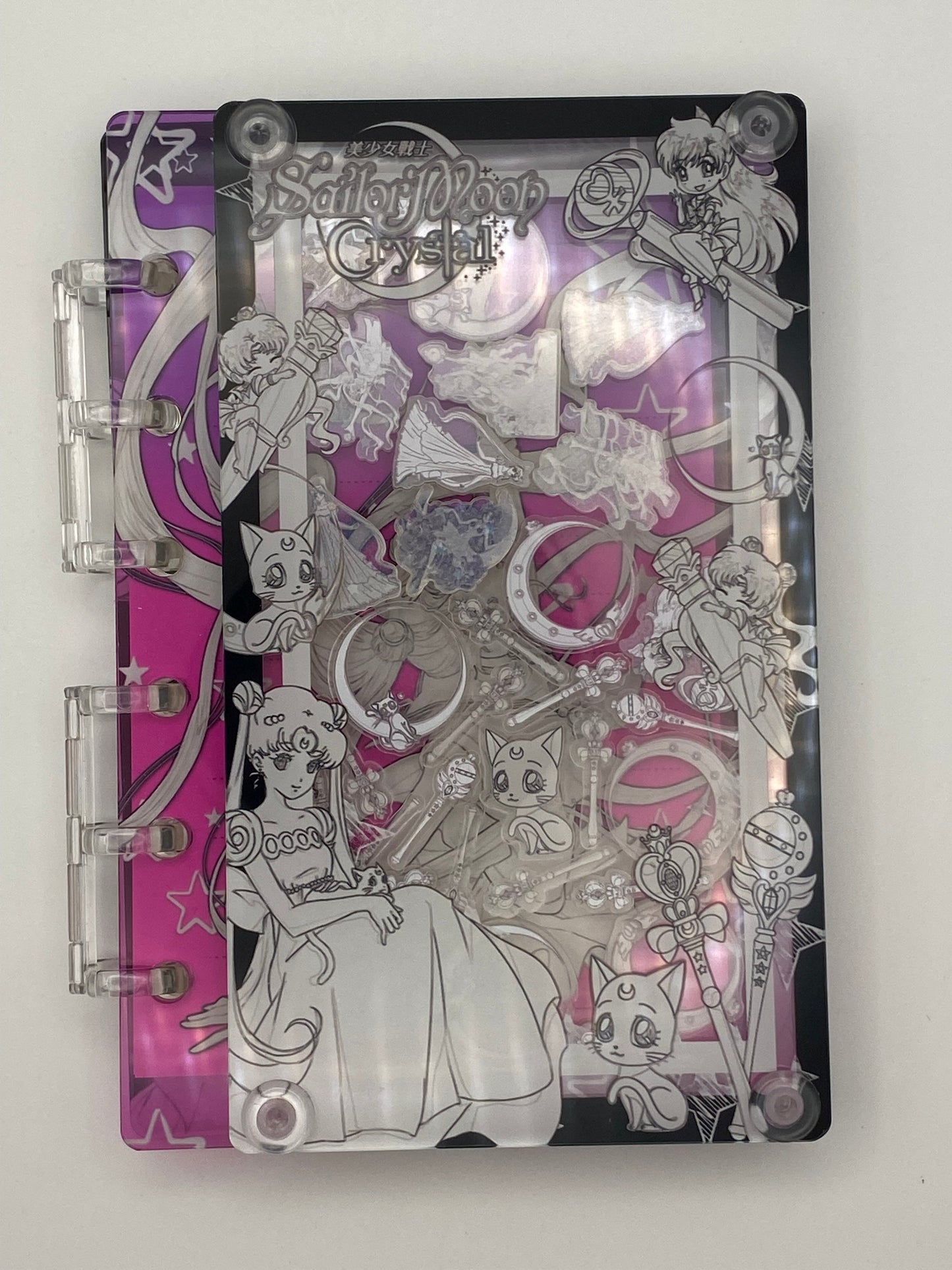 Acrylic Shaker Character Notebook W/Option For Matching Pen