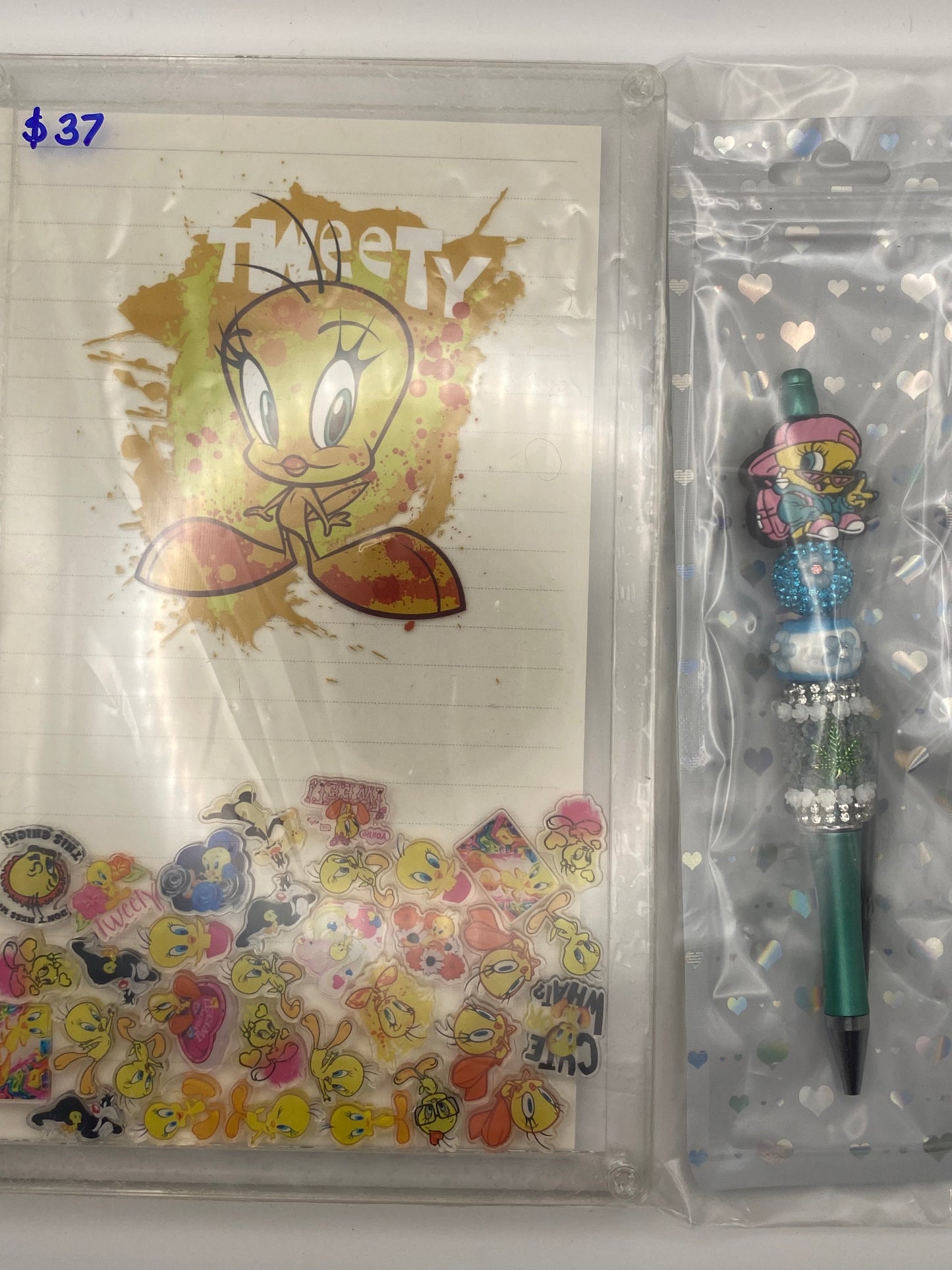 Acrylic Shaker Notebook Sets W/ Matching Pen