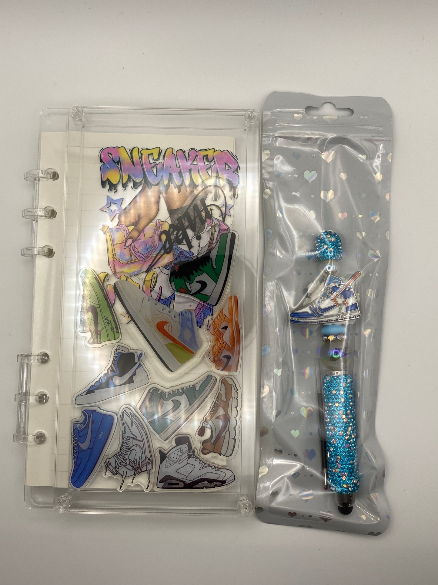 Acrylic Shaker Notebook Sets W/ Matching Pen