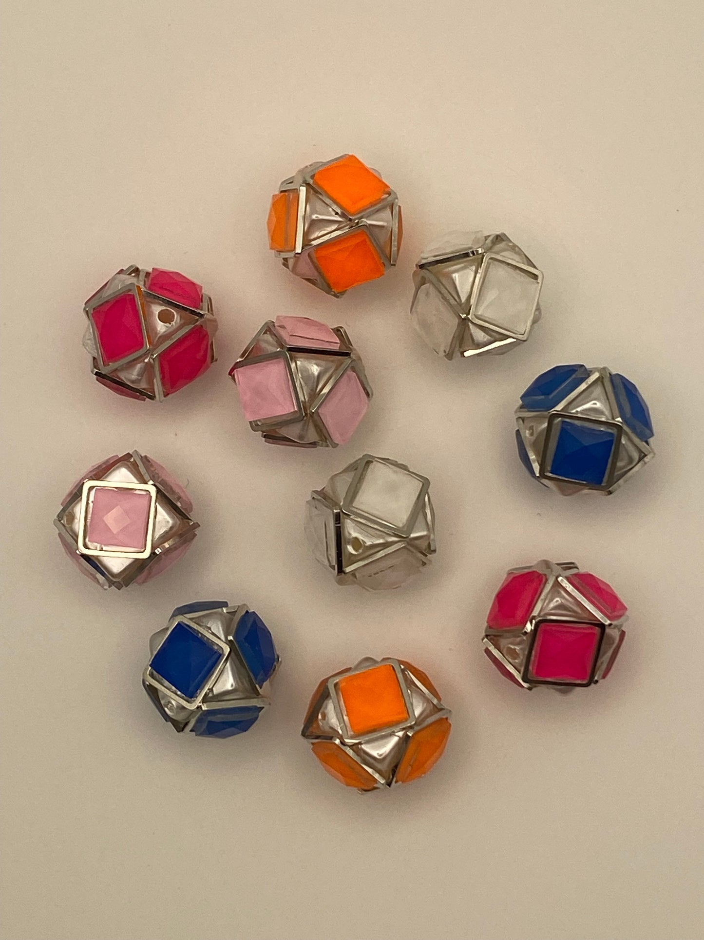 Fancy Beads W/Rhinestones & Flowers (1Pc)