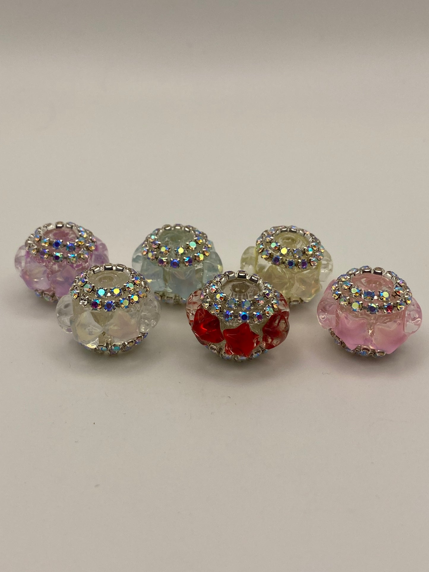 Fancy Rhinestone Beads W/Accents in Mixed Colors & Styles (1Pc)