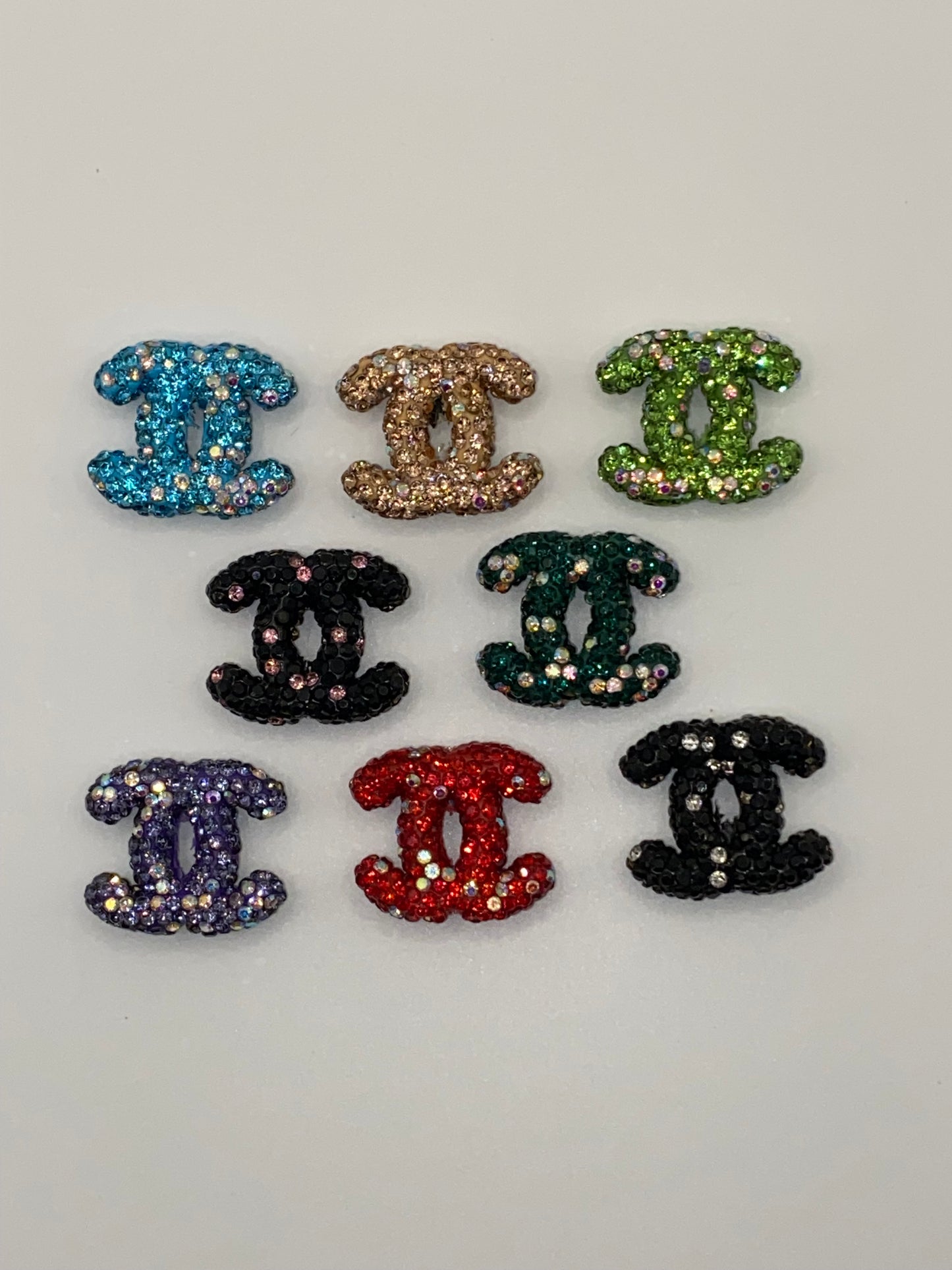 Inspired Mixed Color Rhinestone Clay Logo Beads- 1Pc