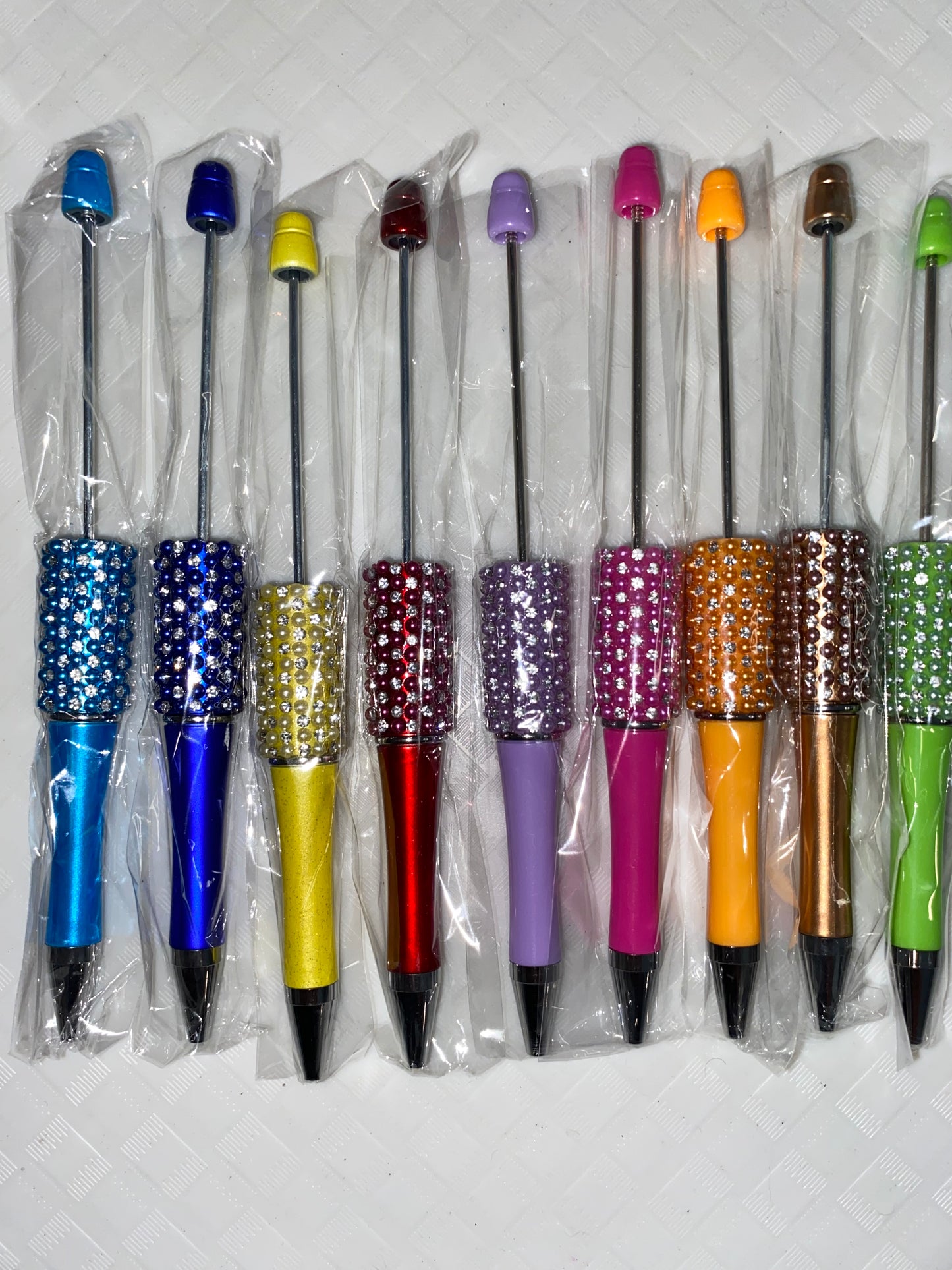 Blinged Out Plastic Beadable Pens In Different Colors And Styles