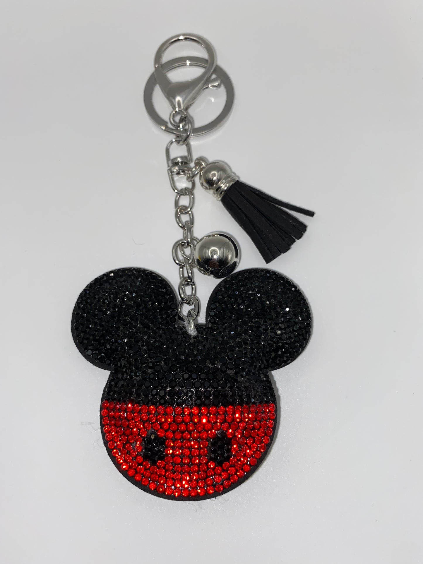 Rhinestone Character Keychains W/Tassel & Bell (1Pc)
