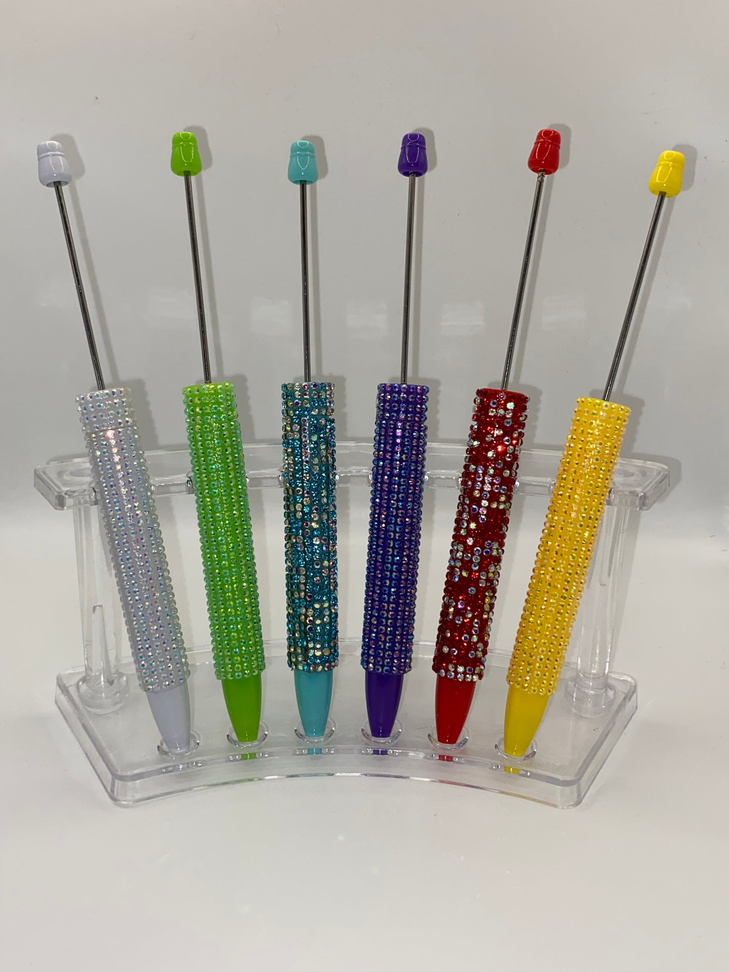 Blinged Out Plastic Beadable Pens In Different Colors And Styles