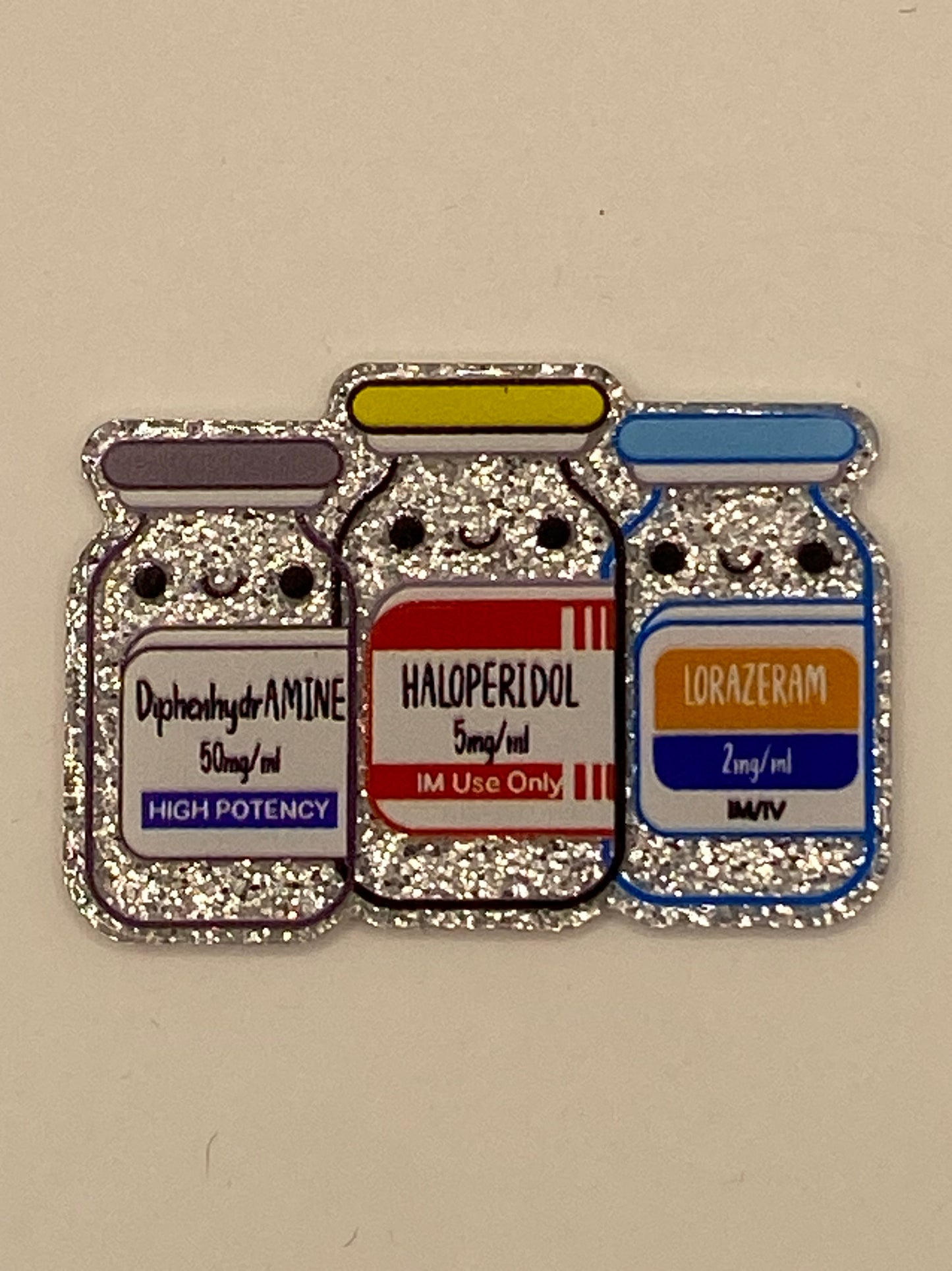 New One Sided Glitter Acrylics In Various Styles- (1Pc)