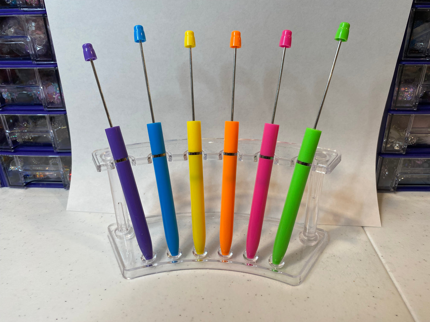 Plastic Beadable Pens In Different Styles And Colors