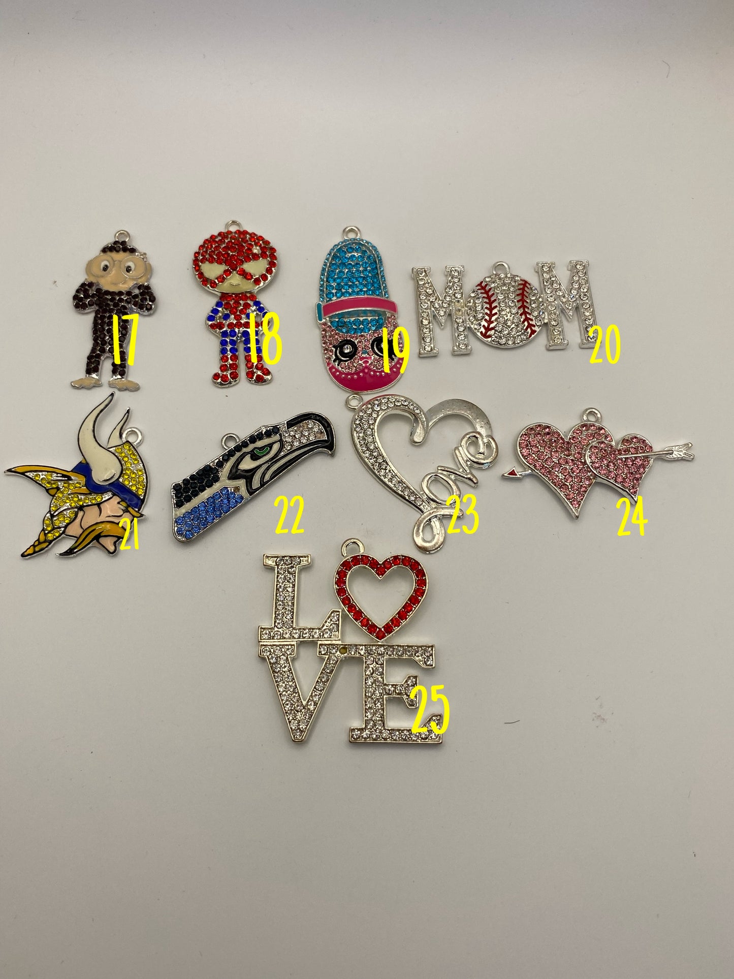 Large Metal Rhinestone Pendants
