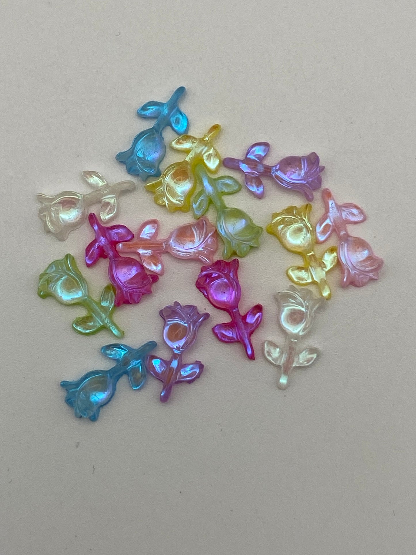 Acrylic Flower Nail Charms- In Various Styles