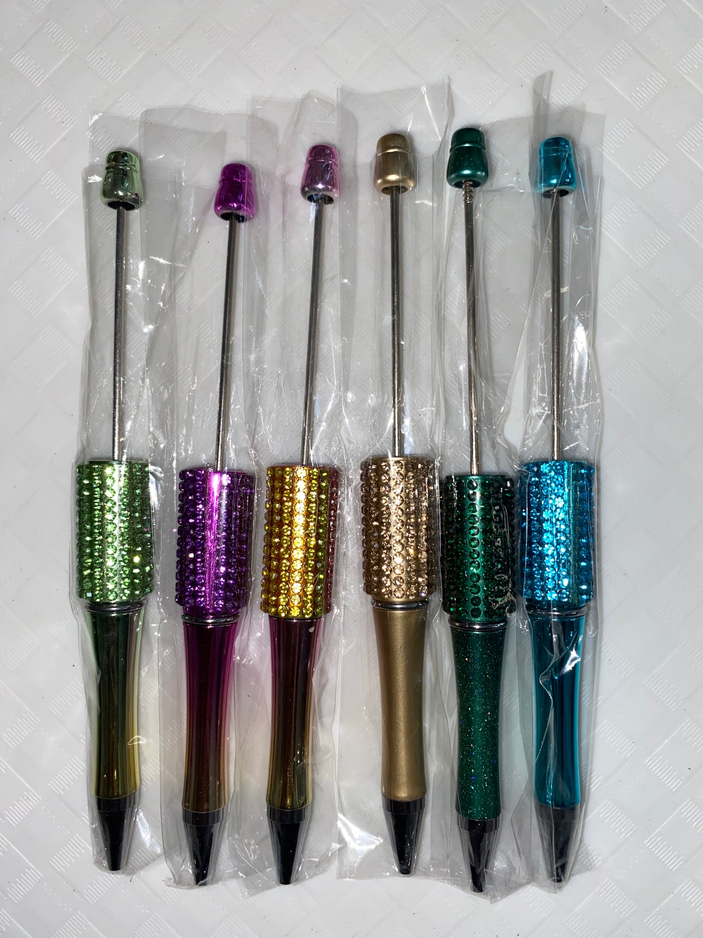 Blinged Out Plastic Beadable Pens In Different Colors And Styles