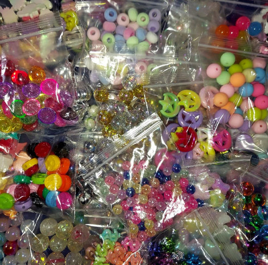 07-Acrylic Beads In Individual Styles & Colors- One Style Per Bag
