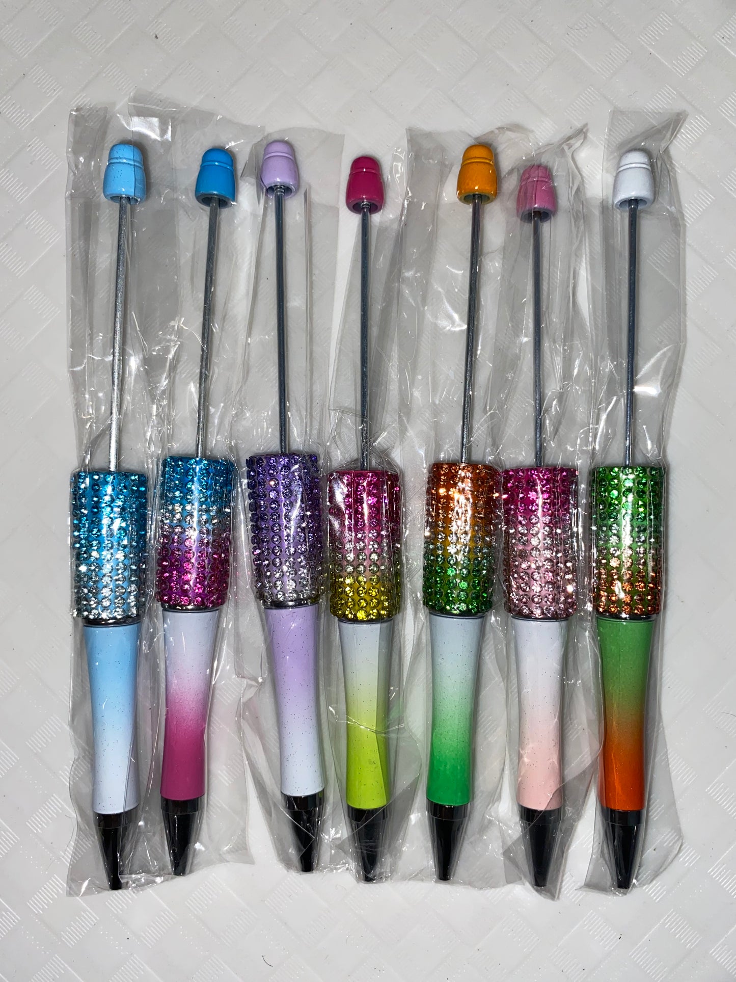 Blinged Out Plastic Beadable Pens In Different Colors And Styles