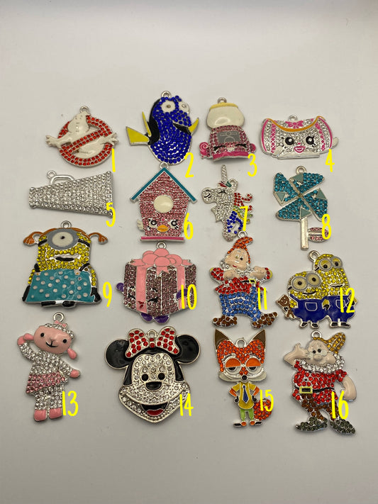 Large Metal Rhinestone Pendants