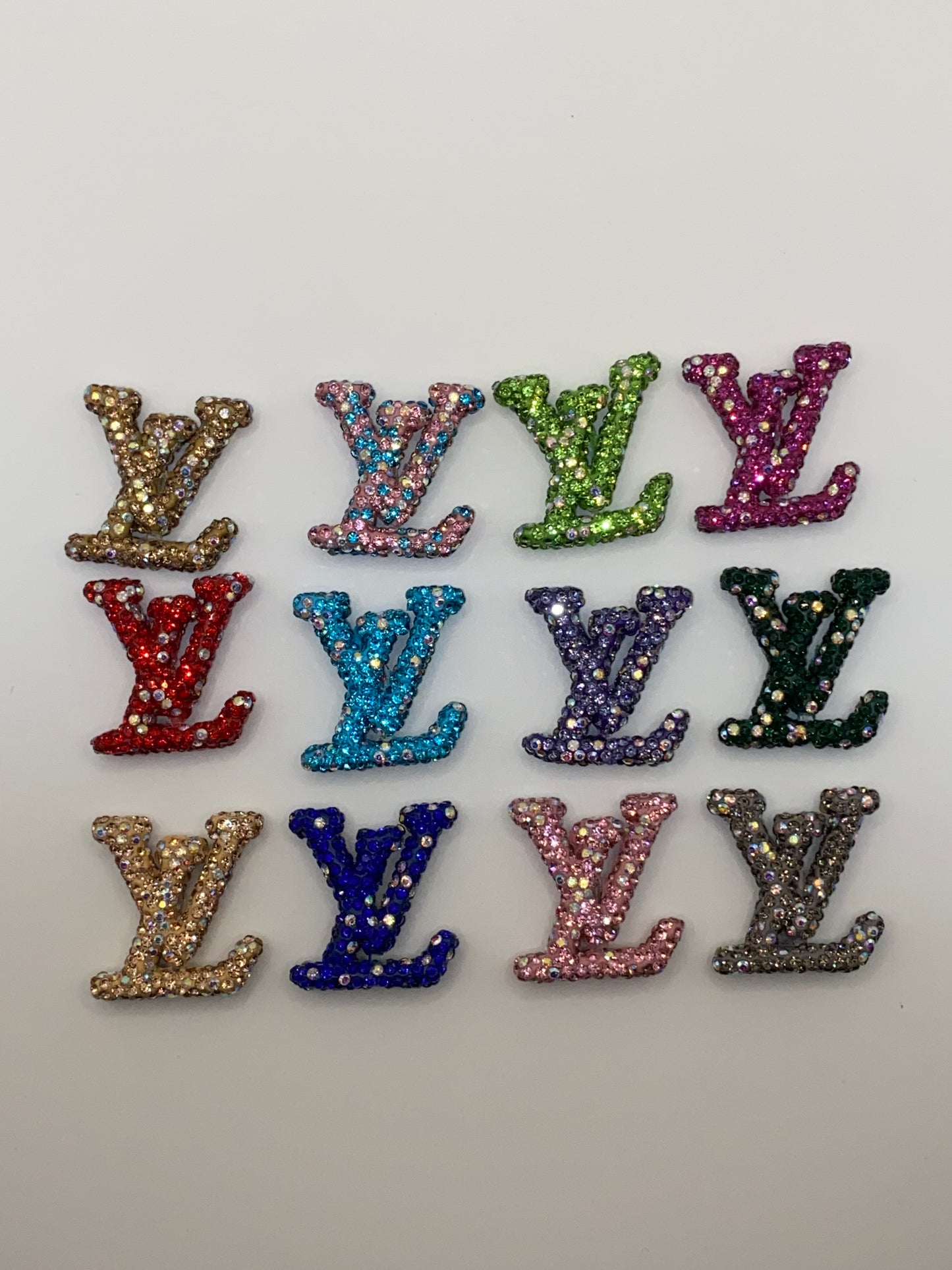 Inspired Mixed Color Rhinestone Clay Logo Beads- 1Pc