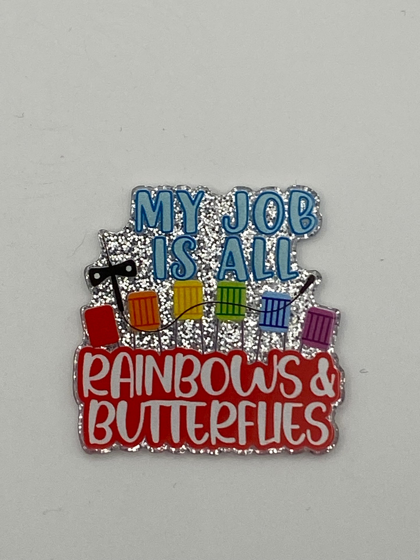New One Sided Glitter Acrylics In Various Styles- (1Pc)